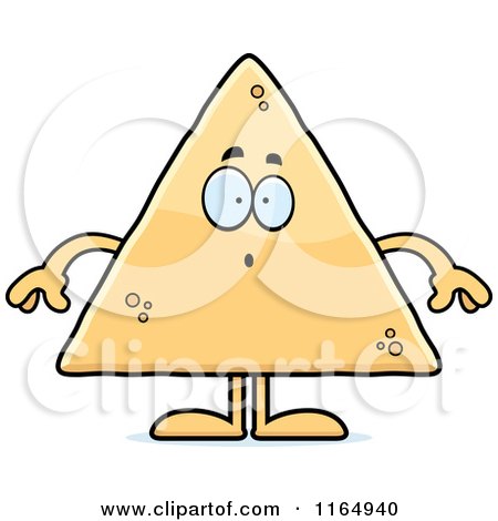 Cartoon of a Surprised Tortilla Chip Mascot - Royalty Free Vector Clipart by Cory Thoman