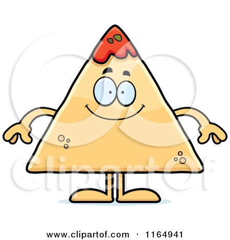 Cartoon of a Happy TORTILLA Chip with Salsa Mascot - Royalty Free Vector Clipart by Cory Thoman