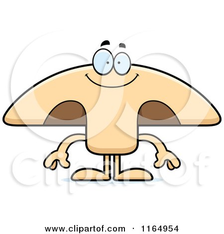 Cartoon of a Happy Mushroom Mascot - Royalty Free Vector Clipart by Cory Thoman