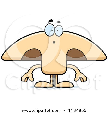 Cartoon of a Surprised Mushroom Mascot - Royalty Free Vector Clipart by Cory Thoman