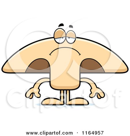 Cartoon of a Depressed Mushroom Mascot - Royalty Free Vector Clipart by Cory Thoman