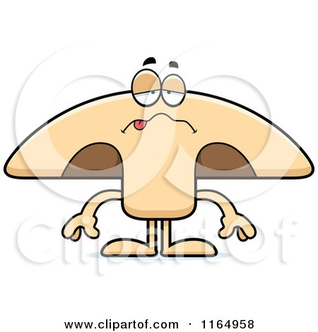 Cartoon of a Sick Mushroom Mascot - Royalty Free Vector Clipart by Cory Thoman