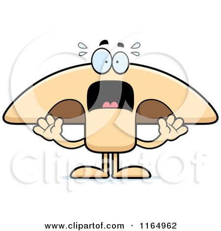 Cartoon of a Screaming Mushroom Mascot - Royalty Free Vector Clipart by Cory Thoman