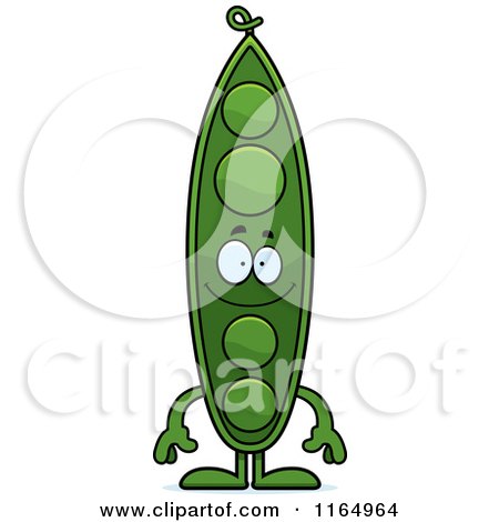 Cartoon of a Happy Pea Pod Mascot - Royalty Free Vector Clipart by Cory Thoman