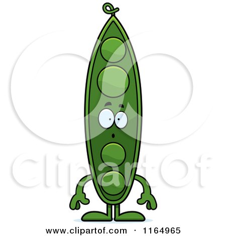 Cartoon of a Surprised Pea Pod Mascot - Royalty Free Vector Clipart by Cory Thoman