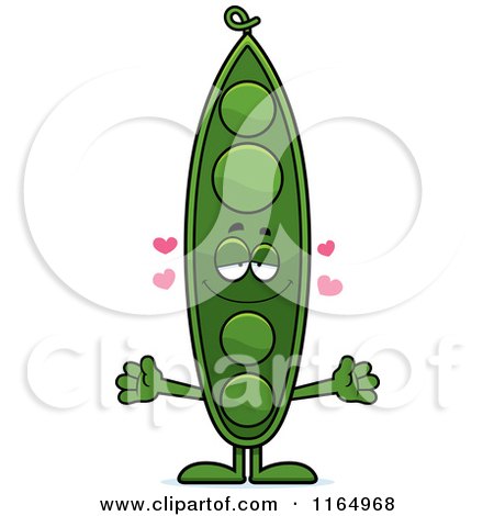 Cartoon of a Loving Pea Pod Mascot - Royalty Free Vector Clipart by Cory Thoman