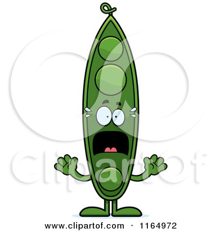 Cartoon of a Screaming Pea Pod Mascot - Royalty Free Vector Clipart by Cory Thoman