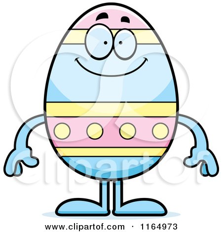 Cartoon of a Happy Easter Egg Mascot - Royalty Free Vector Clipart by Cory Thoman