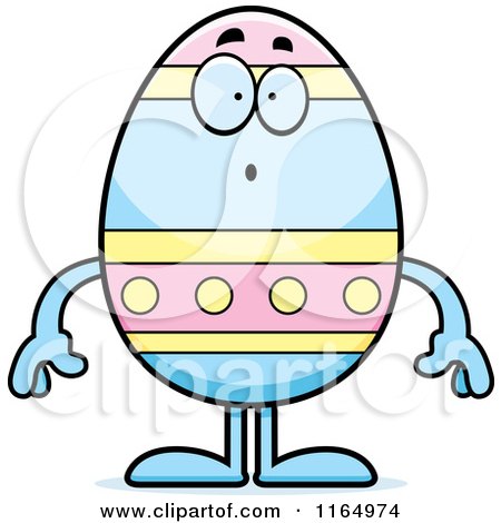Cartoon of a Surprised Easter Egg Mascot - Royalty Free Vector Clipart by Cory Thoman