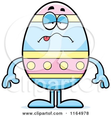 Cartoon of a Sick Easter Egg Mascot - Royalty Free Vector Clipart by Cory Thoman