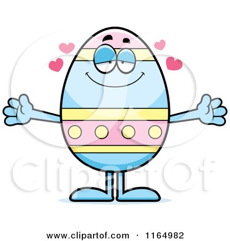 Cartoon of a Loving Easter Egg Mascot - Royalty Free Vector Clipart by Cory Thoman