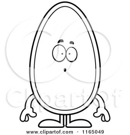 Cartoon Clipart Of A Surprised Seed Mascot - Vector Outlined Coloring Page by Cory Thoman