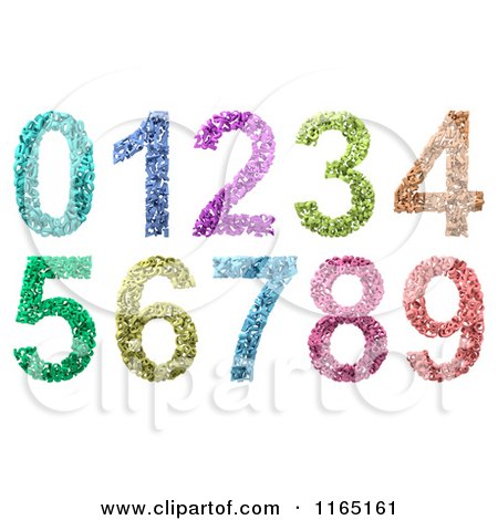 Clipart of 3d Colorful Numbers Composed of Small Digits - Royalty Free CGI Illustration by stockillustrations