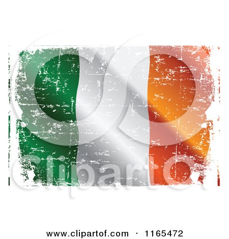 Clipart of a Grungy Distressed Irish Flag - Royalty Free Vector Illustration by Pushkin
