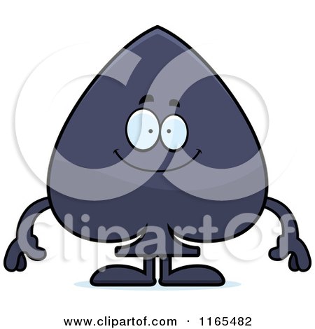 Cartoon of a Happy Spade Card Suit Mascot - Royalty Free Vector Clipart by Cory Thoman