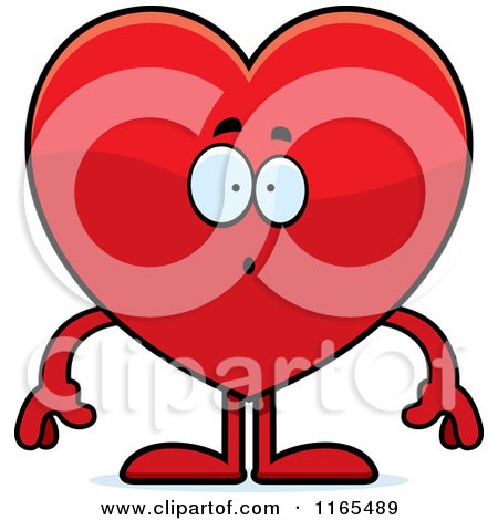 Cartoon of a Surprised Red Heart Card Suit Mascot - Royalty Free Vector Clipart by Cory Thoman