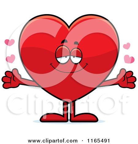 Cartoon of a Loving Red Heart Card Suit Mascot - Royalty Free Vector Clipart by Cory Thoman