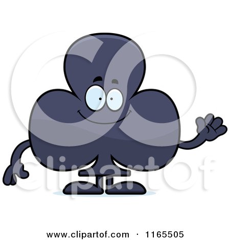 Cartoon of a Waving Club Card Suit Mascot - Royalty Free Vector Clipart by Cory Thoman