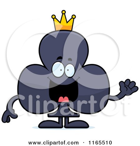 Cartoon of a Waving King Club Card Suit Mascot - Royalty Free Vector Clipart by Cory Thoman