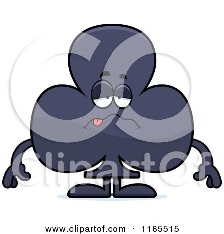 Cartoon of a Sick Club Card Suit Mascot - Royalty Free Vector Clipart by Cory Thoman