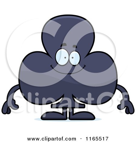 Cartoon of a Happy Club Card Suit Mascot - Royalty Free Vector Clipart by Cory Thoman