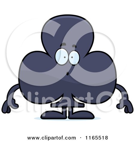 Cartoon of a Surprised Club Card Suit Mascot - Royalty Free Vector Clipart by Cory Thoman