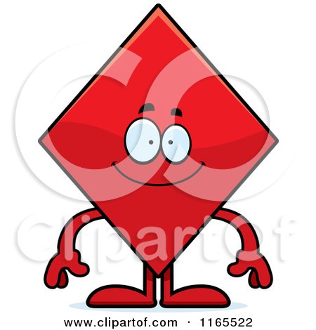 Cartoon of a Happy Diamond Card Suit Mascot - Royalty Free Vector Clipart by Cory Thoman