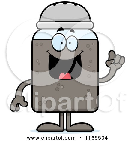 Cartoon of a Pepper Shaker Mascot with an Idea - Royalty Free Vector Clipart by Cory Thoman