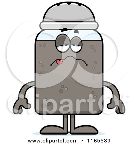 Cartoon of a Sick Pepper Shaker Mascot - Royalty Free Vector Clipart by Cory Thoman