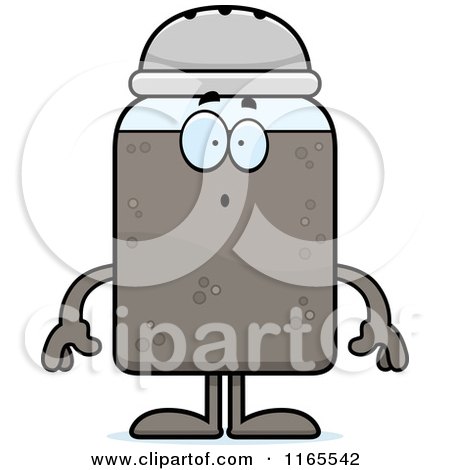 Cartoon of a Surprised Pepper Shaker Mascot - Royalty Free Vector Clipart by Cory Thoman