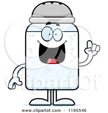 Cartoon of a Salt Shaker Mascot with an Idea - Royalty Free Vector Clipart by Cory Thoman