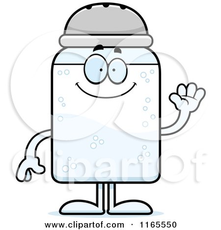 Cartoon of a Waving Salt Shaker Mascot - Royalty Free Vector Clipart by Cory Thoman