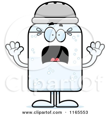 Cartoon of a Scared Salt Shaker Mascot - Royalty Free Vector Clipart by Cory Thoman
