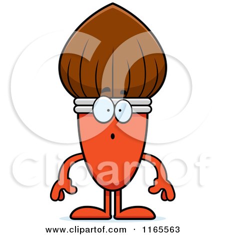 Cartoon of a Surprised Paintbrush Mascot - Royalty Free Vector Clipart by Cory Thoman