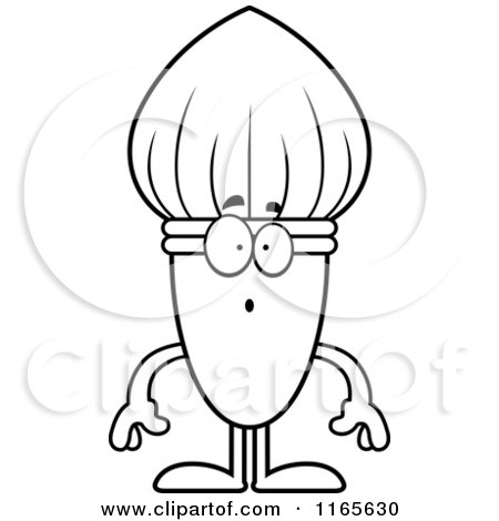 Cartoon Clipart Of A Surprised Paintbrush Mascot - Vector Outlined Coloring Page by Cory Thoman
