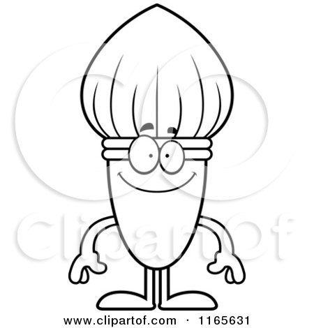 Cartoon Clipart Of A Happy Paintbrush Mascot - Vector Outlined Coloring Page by Cory Thoman