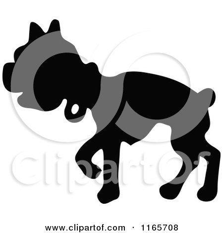 Clipart of a Silhouetted Dog Walking - Royalty Free Vector Illustration by Prawny Vintage
