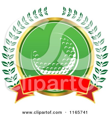 Clipart of a Green and Red Heraldic Golf Design 2 - Royalty Free Vector Illustration by Vector Tradition SM