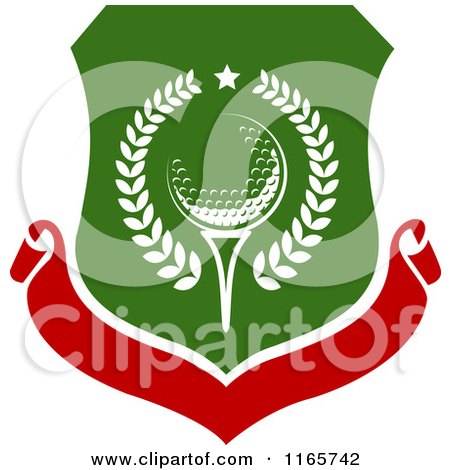 Clipart of a Green and Red Heraldic Golf Design 3 - Royalty Free Vector Illustration by Vector Tradition SM