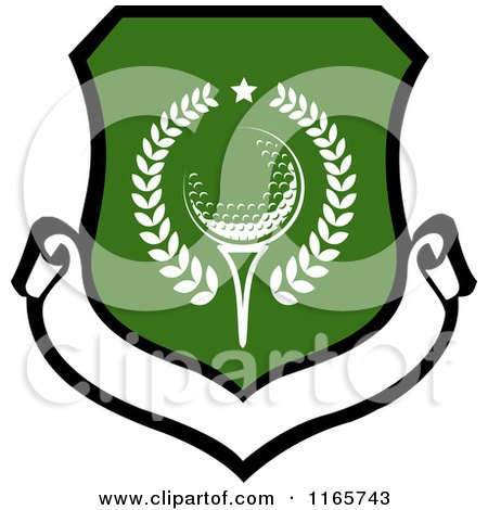 Clipart of a Green Heraldic Golf Design - Royalty Free Vector Illustration by Vector Tradition SM