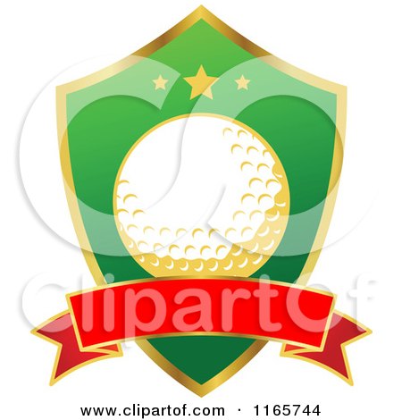 Clipart of a Green and Red Heraldic Golf Design 4 - Royalty Free Vector Illustration by Vector Tradition SM