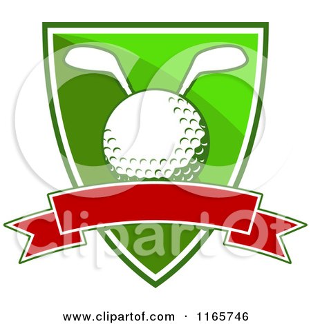 Clipart of a Green and Red Heraldic Golf Design 5 - Royalty Free Vector Illustration by Vector Tradition SM