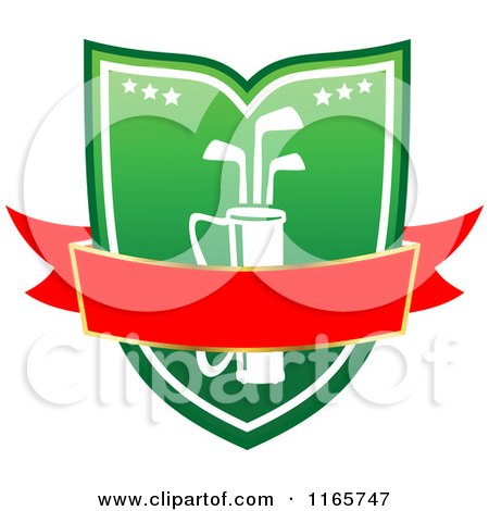 Clipart of a Green and Red Heraldic Golf Design 6 - Royalty Free Vector Illustration by Vector Tradition SM