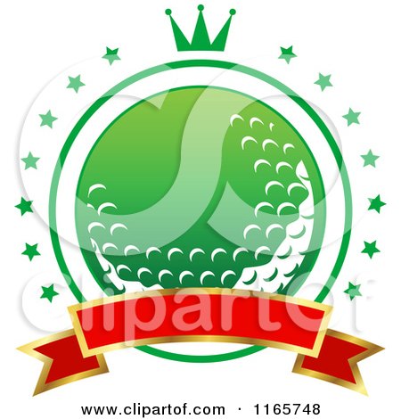 Clipart of a Green and Red Heraldic Golf Design 7 - Royalty Free Vector Illustration by Vector Tradition SM