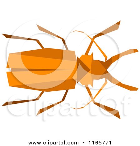 Clipart of an Orange Origami Beetle - Royalty Free Vector Illustration by Vector Tradition SM