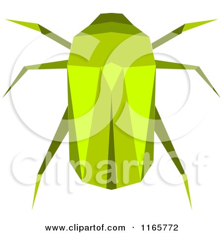 Clipart of a Green Origami Beetle - Royalty Free Vector Illustration by Vector Tradition SM