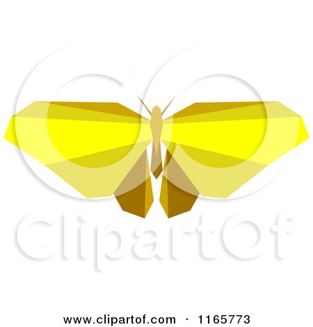 Clipart of a Yellow Origami Moth - Royalty Free Vector Illustration by Vector Tradition SM
