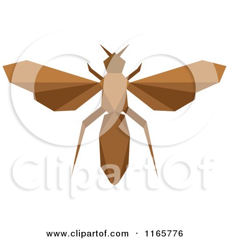 Clipart of a Brown Origami Wasp - Royalty Free Vector Illustration by Vector Tradition SM