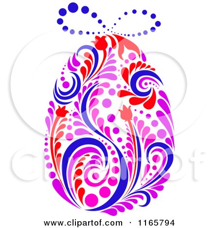 Clipart of a Floral Easter Egg - Royalty Free Vector Illustration by Vector Tradition SM