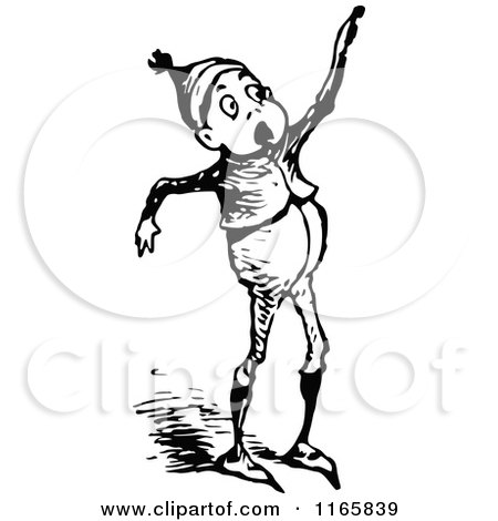 Clipart of a Retro Vintage Black and White Boy Shouting - Royalty Free Vector Illustration by Prawny Vintage